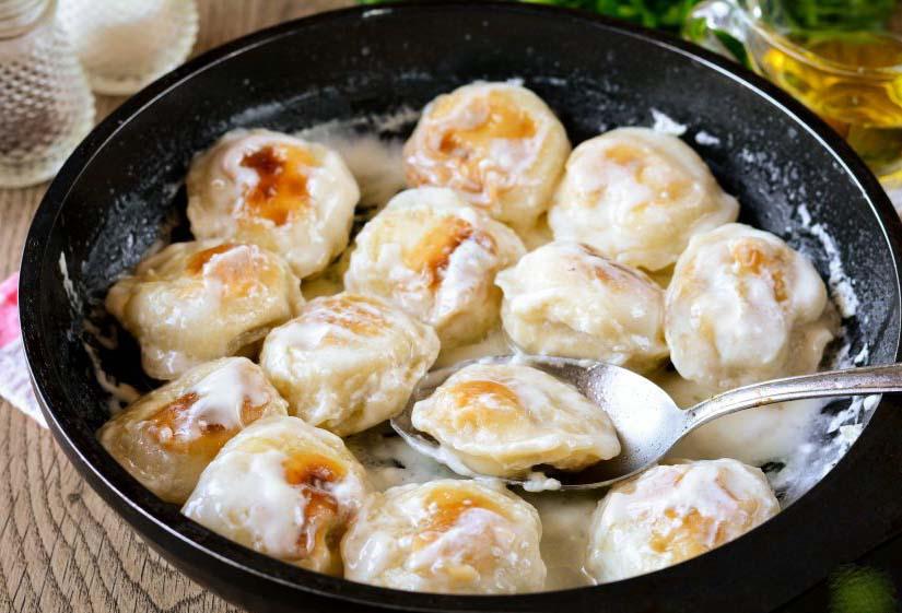 Жареные пельмени