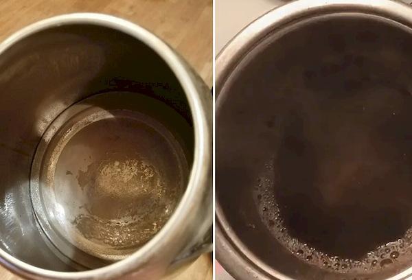 Кофейная гуща для чистки чайника