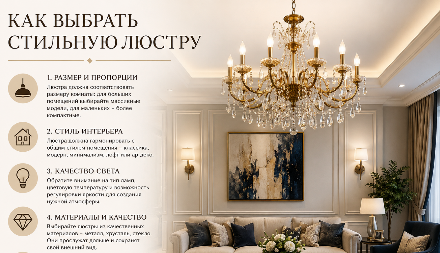 как выбрать стильную люстру